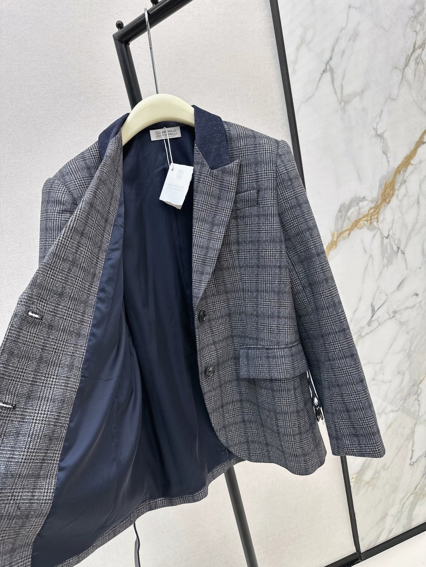 25fw Blue plaid blazer