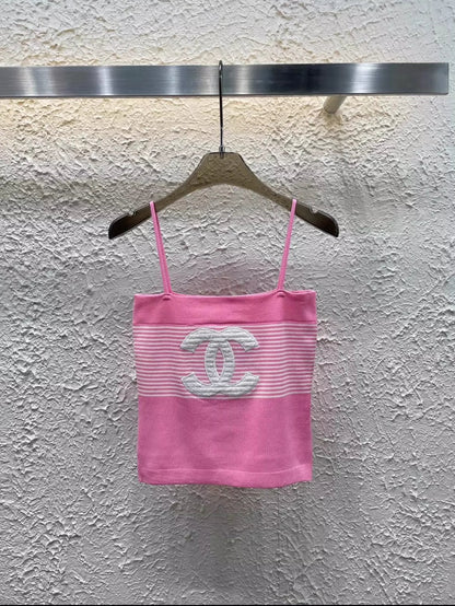 25 Summer New Striped Knitted Suspenders