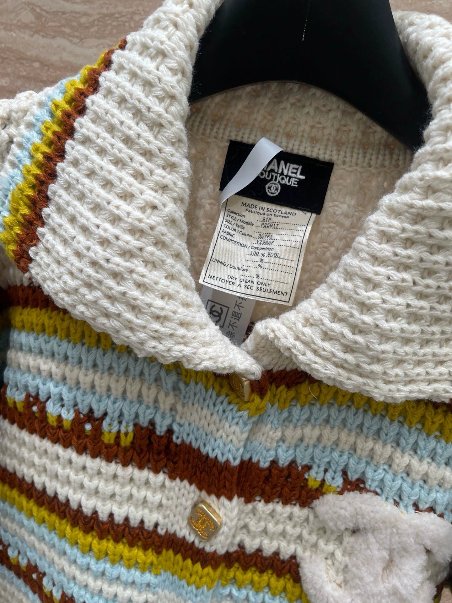 Vintage striped knitted cardigan