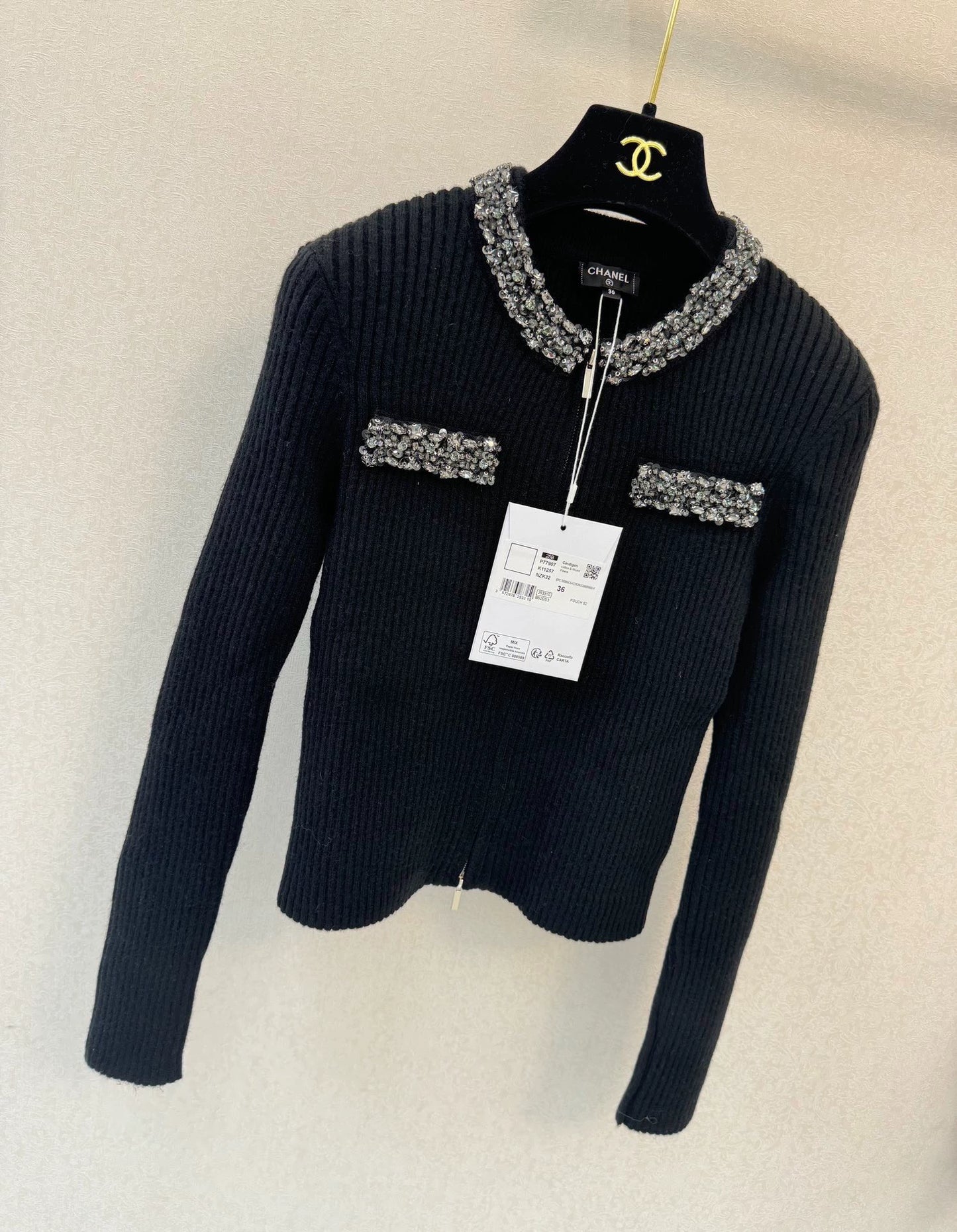 Black knitted cardigan