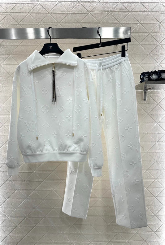 25fw Embossed half open collar set