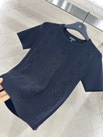 25fw Hollow knit short sleeves