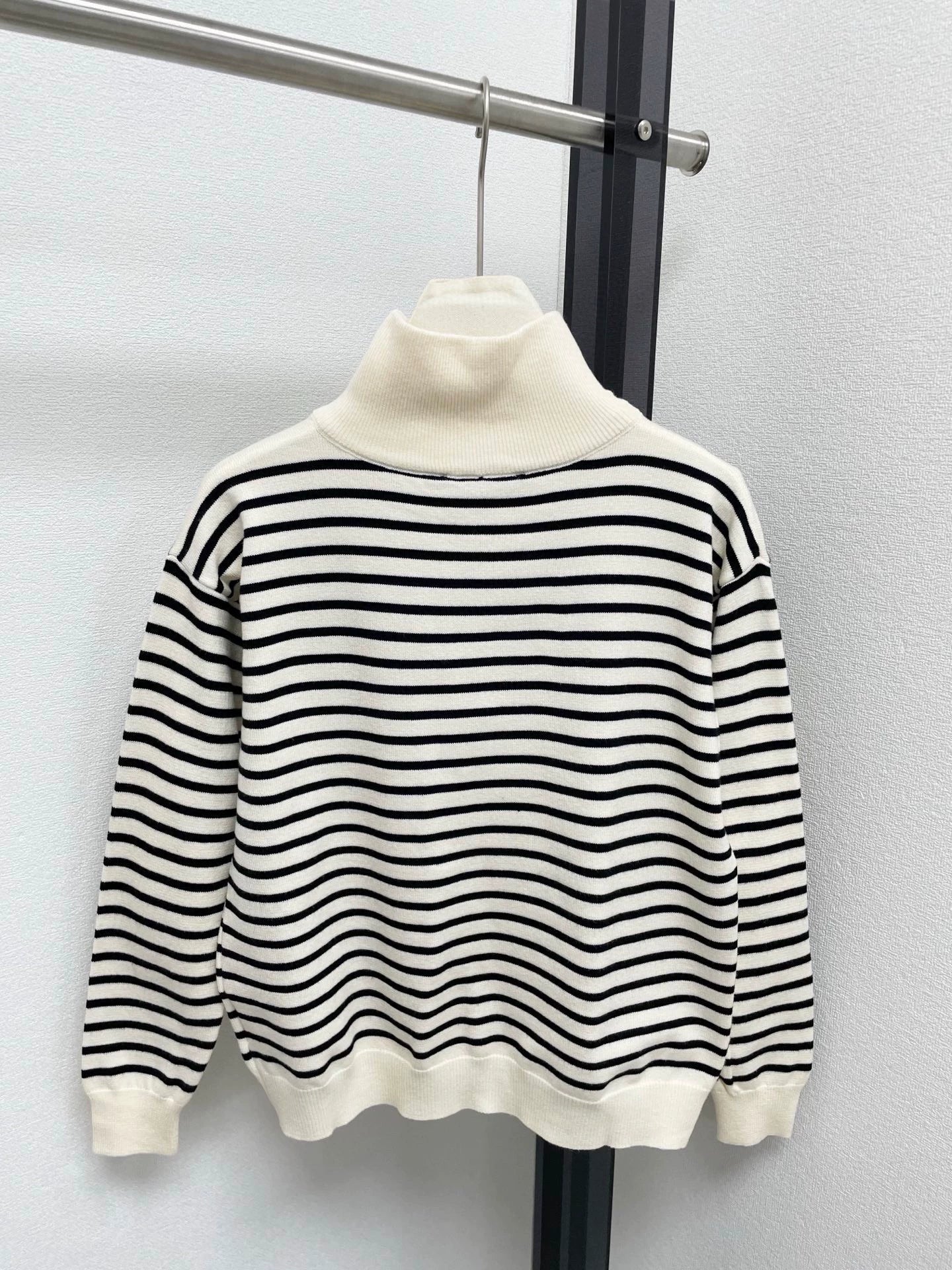 25fw Striped Half Zipper POLO