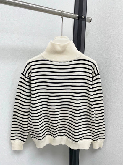 25fw Striped Half Zipper POLO