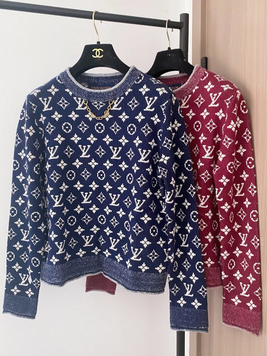 25fw Old flower chain sweater