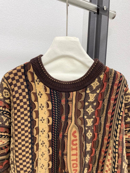 25fw Flower jacquard knitted sweater