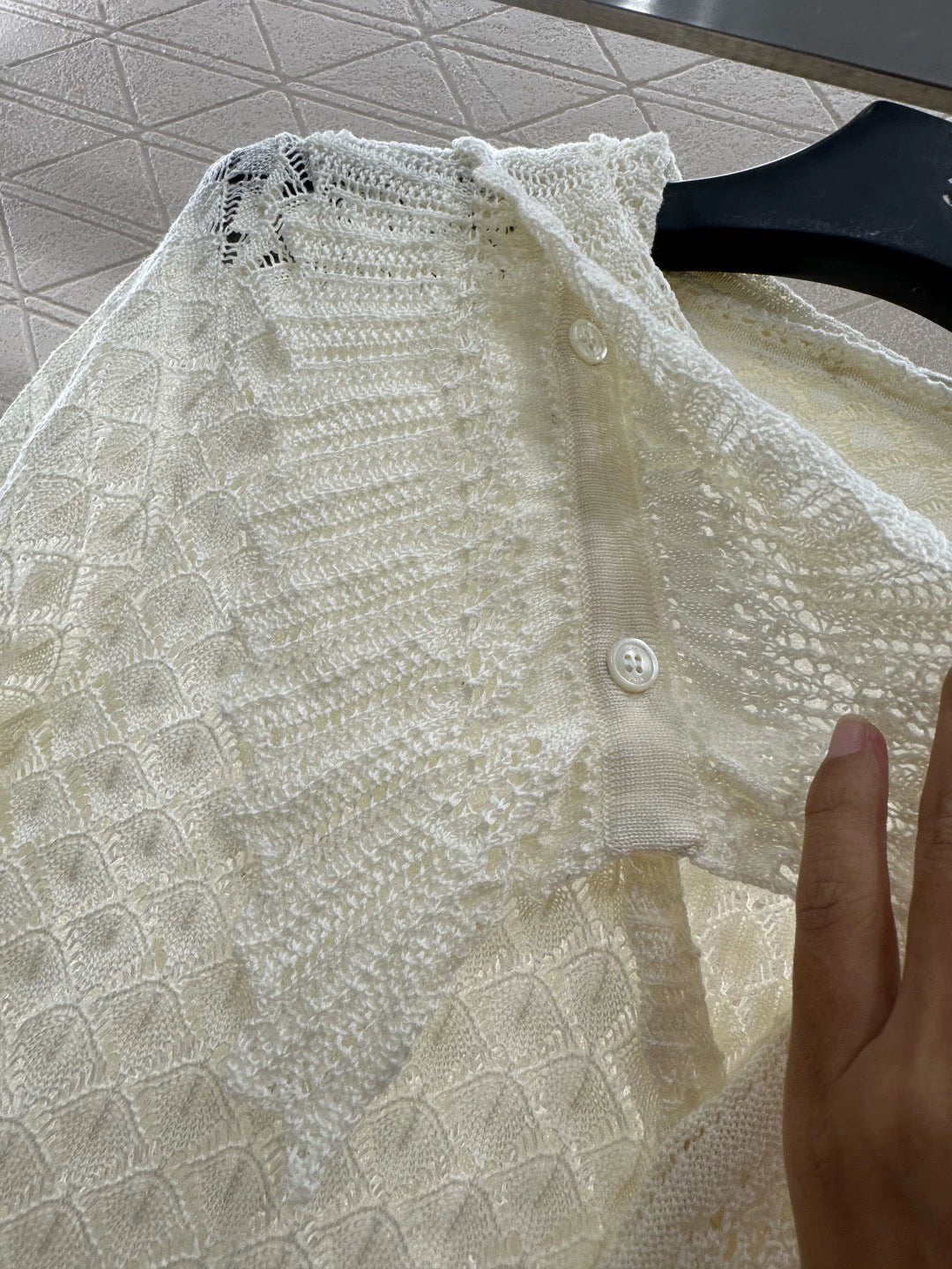 25fw Detachable lace knit top