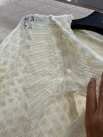 25fw Detachable lace knit top