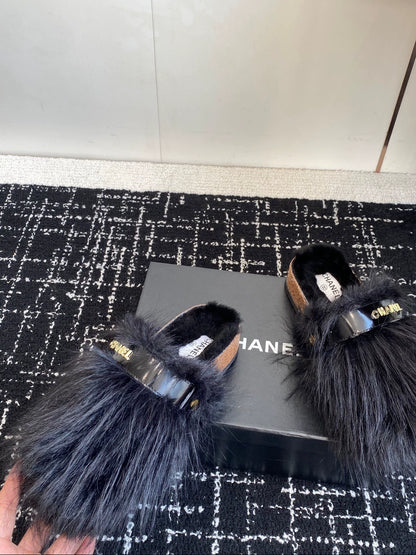 25fw Four Seasons Double C Hairy Slippers