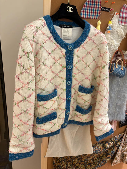 25fw Xiaoxiangfeng pink knitted cardigan（Medieval Series）