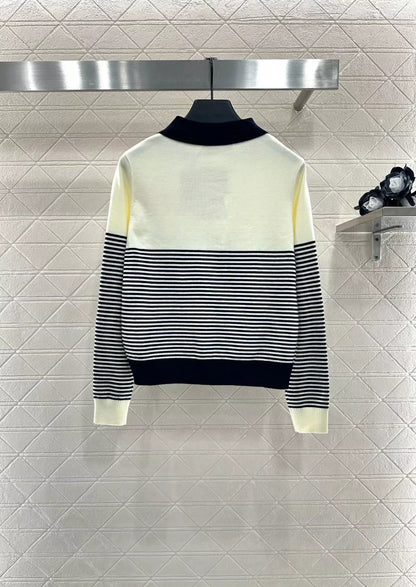 25fw Collar striped sweater