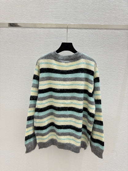 25fw Striped knitted cardigan