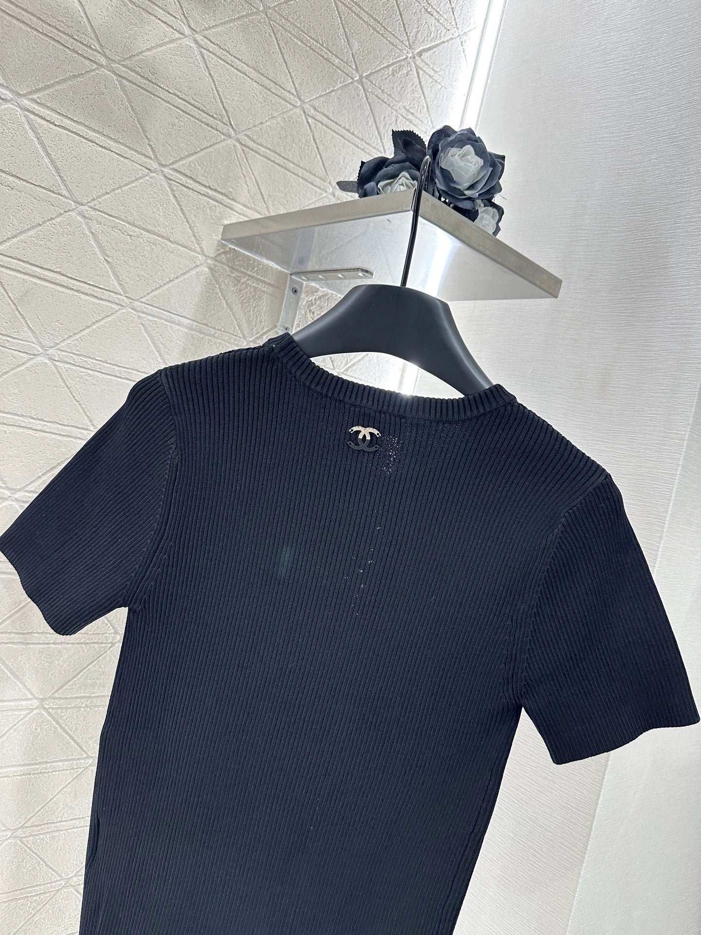 25fw Hollow knit short sleeves