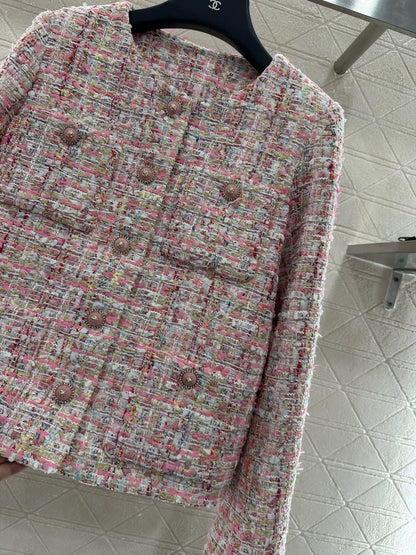 25fw Woolen round neck dress jacket