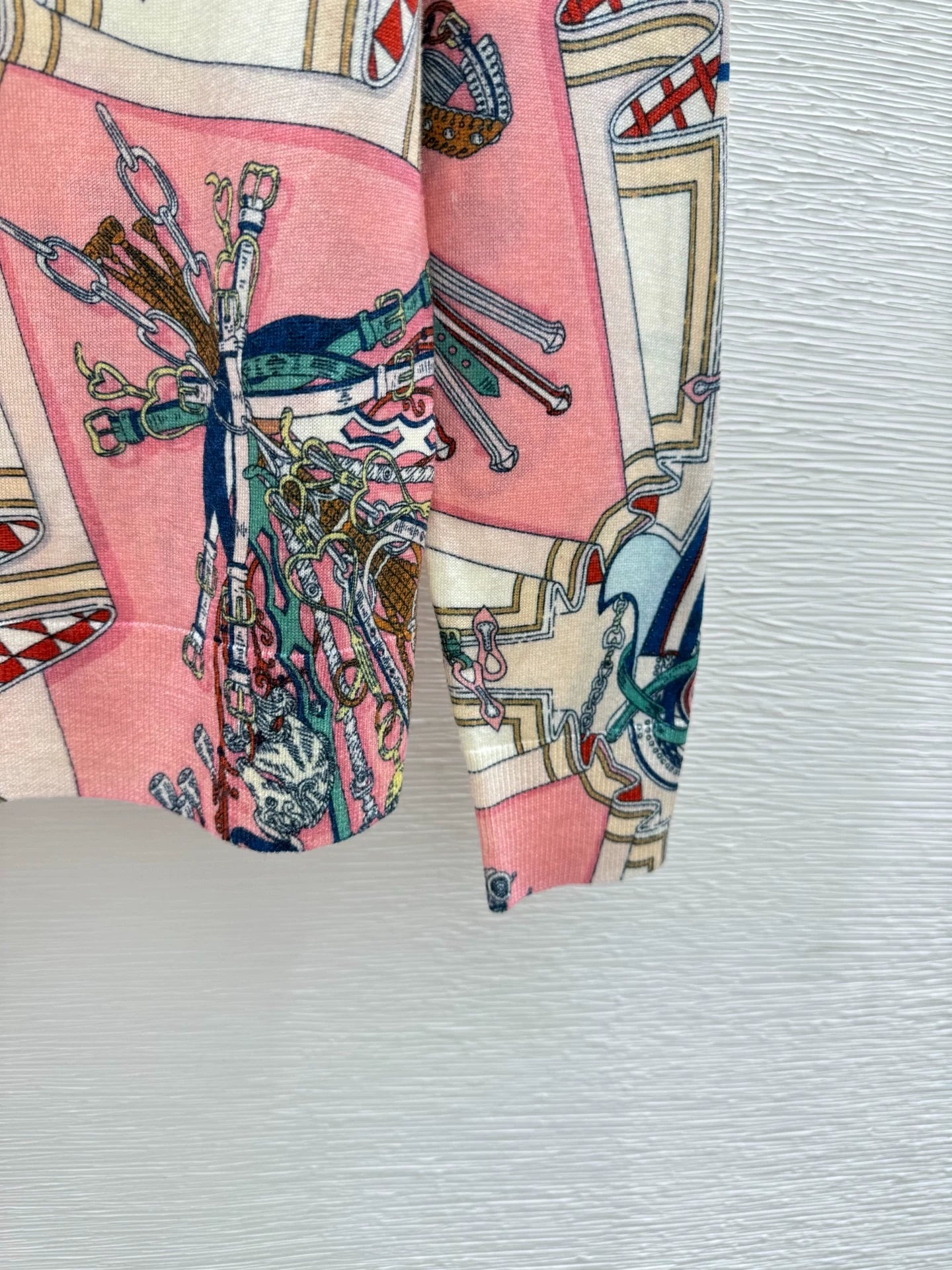 Pink wool printed top