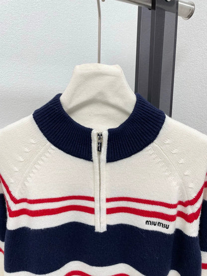 25fw Half zip knitted sweater