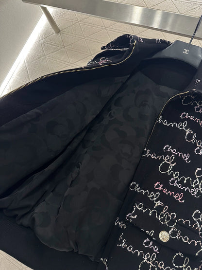 Jacquard cotton jacket shorts set