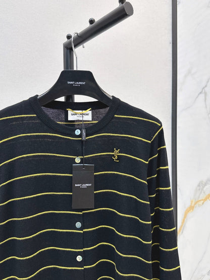 25fw Striped knitted cardigan