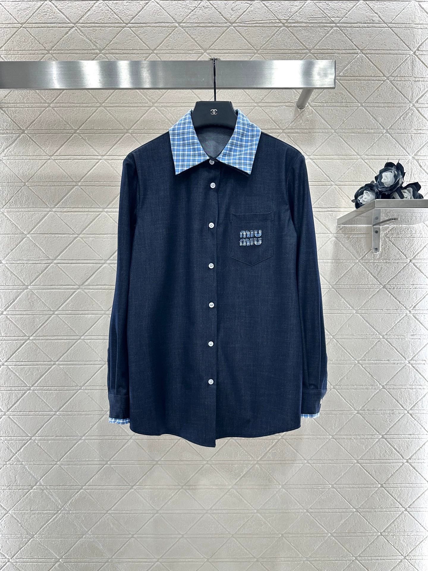 25fw Cowboy patchwork shirt and pants set