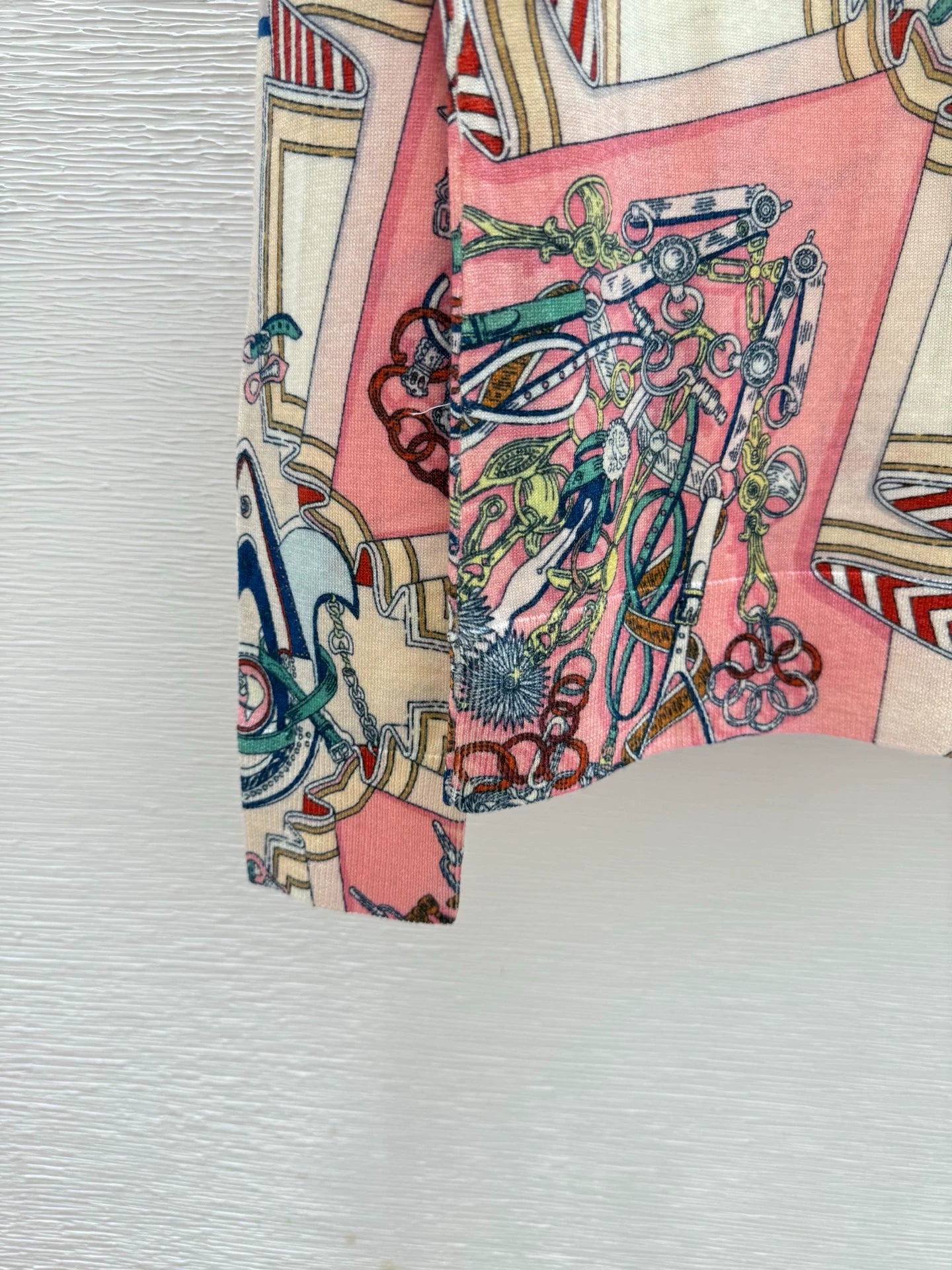 Pink wool printed top