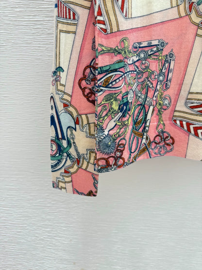 Pink wool printed top