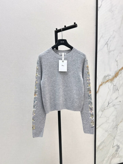 25 Sleeves, flowers, plants, embroidery, cashmere sweater