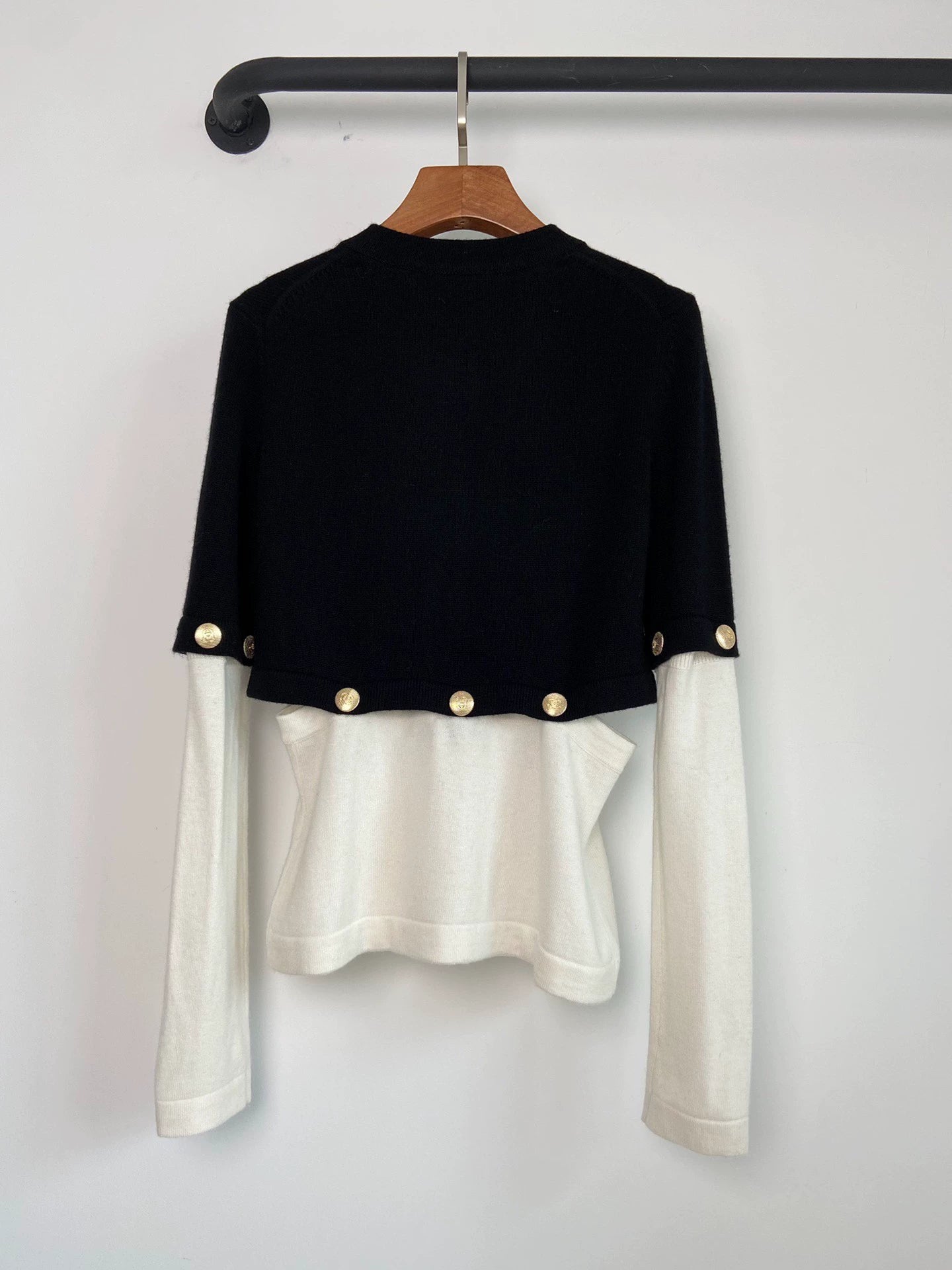 25fw Lion head buckle spliced knitted sweater（Medieval Series）