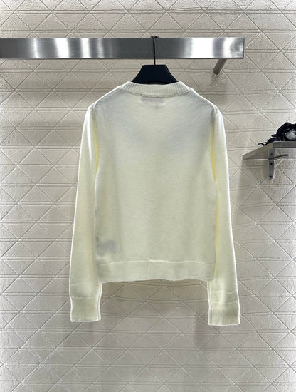 25fw Round neck embroidered cardigan