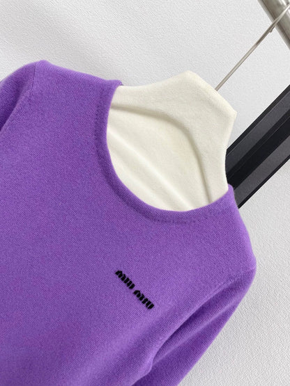 25fw Letter contrasting jacquard sweater