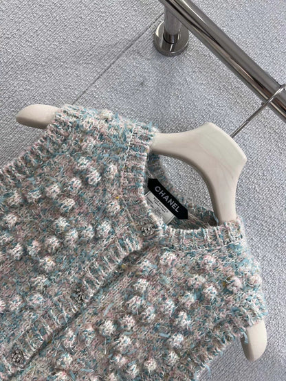 Handmade crochet lace cashmere vest