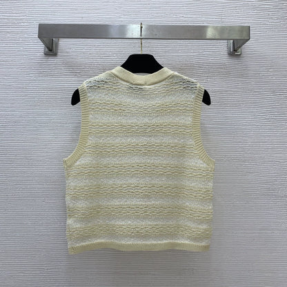 Knitted striped vest