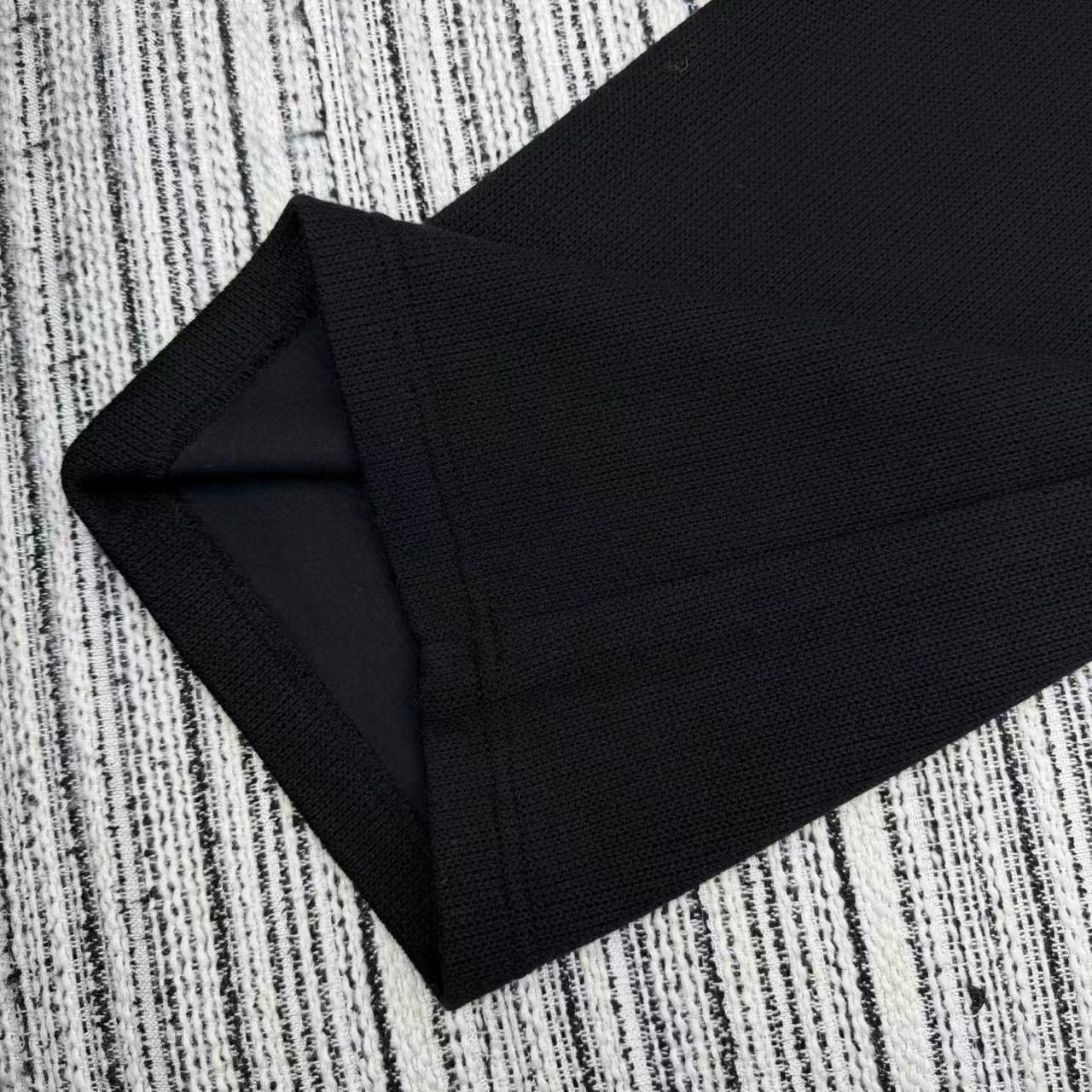 Wool knitted straight leg pants