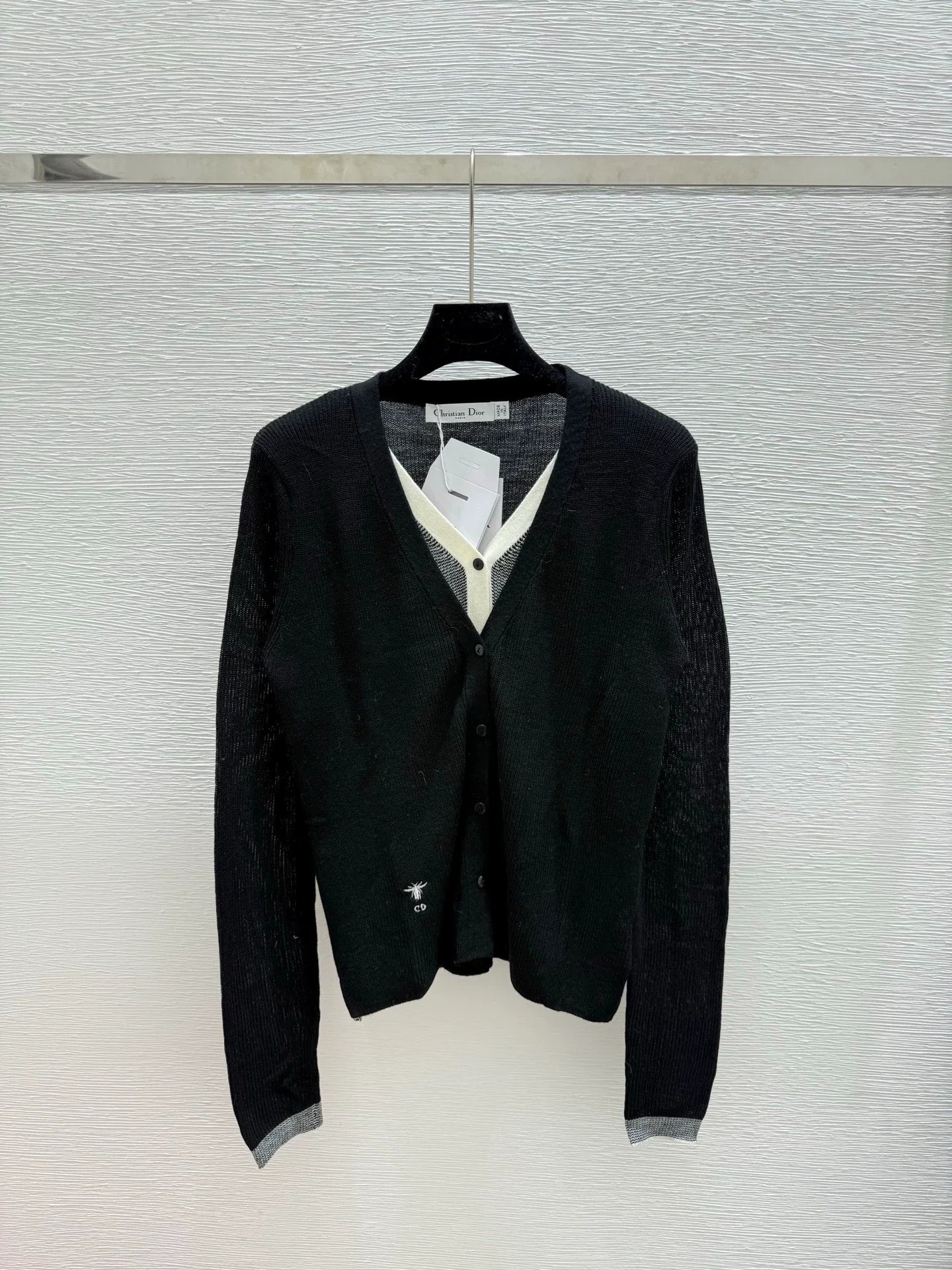 25fw Fake two knitted cardigans