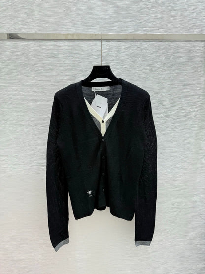 25fw Fake two knitted cardigans