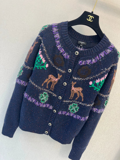Deer knitted cardigan
