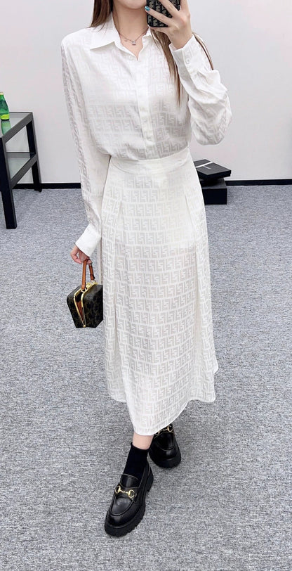 25fw Jacquard shirt half skirt set