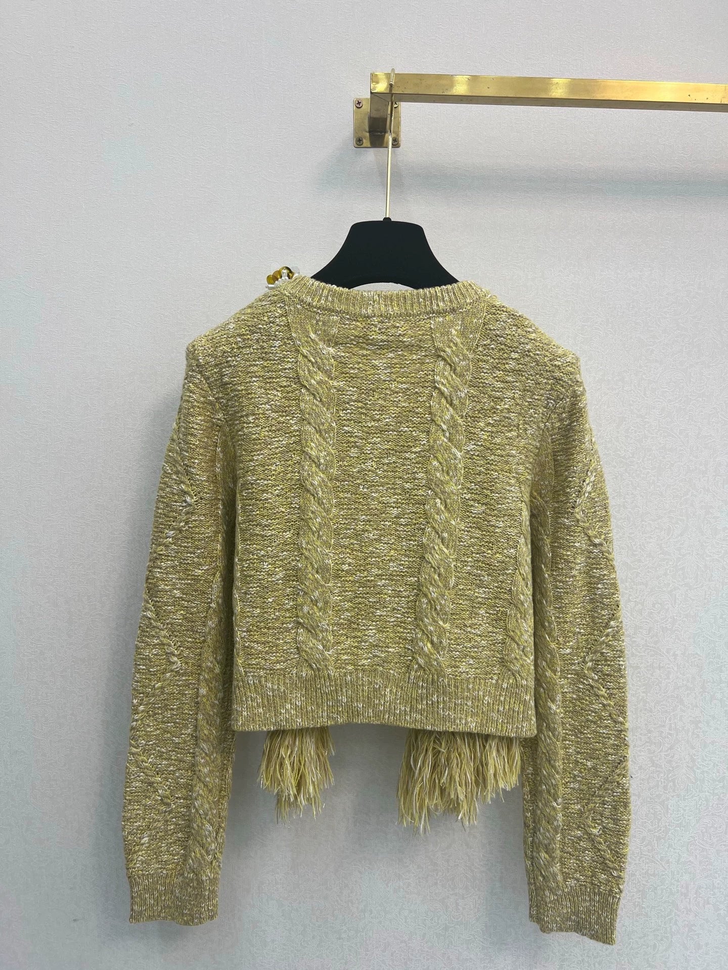 Nail bead flower decorative edge twisted flower knitted jacket