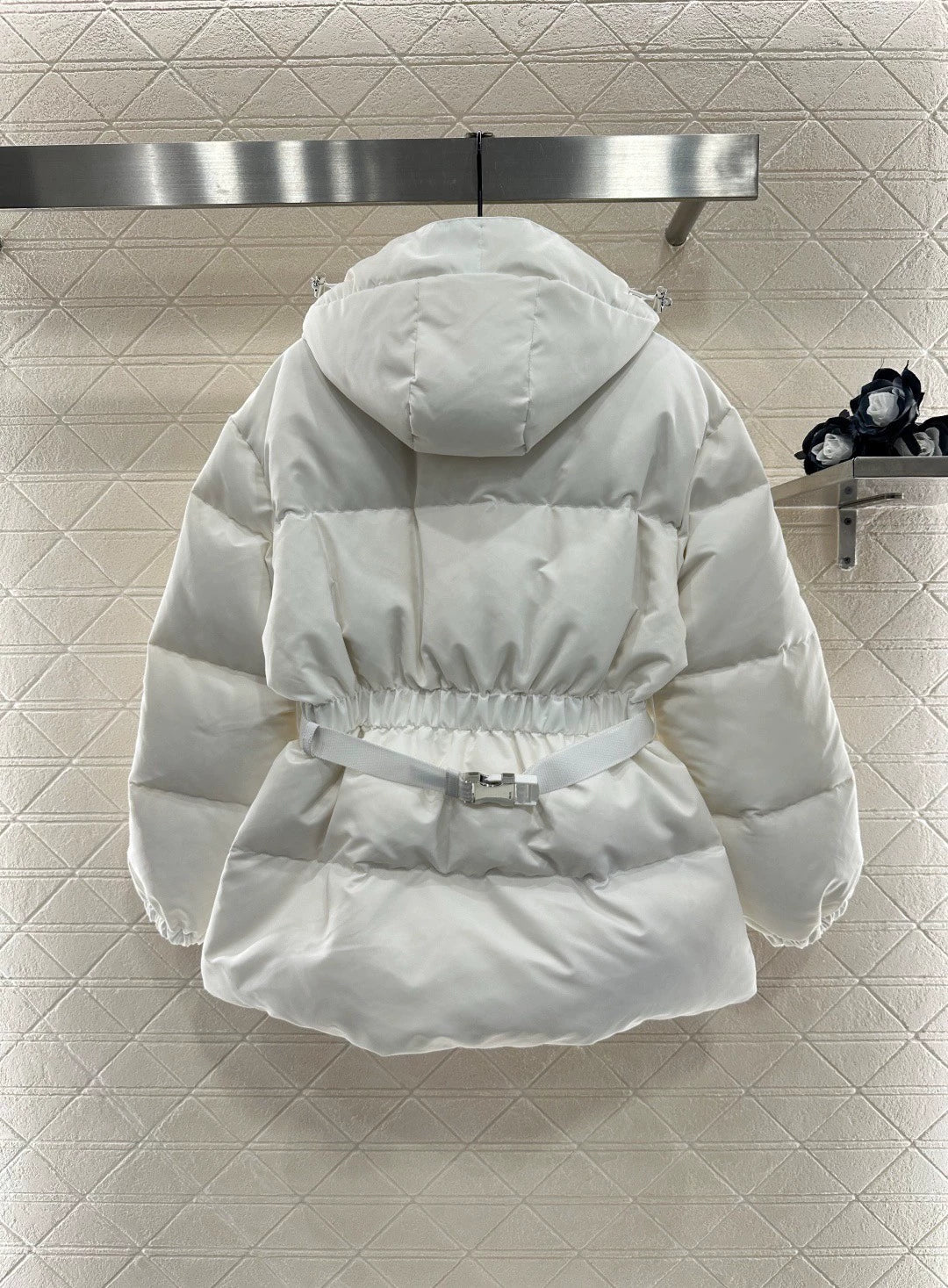 25fw Hooded waist bag, waist cinching down jacket