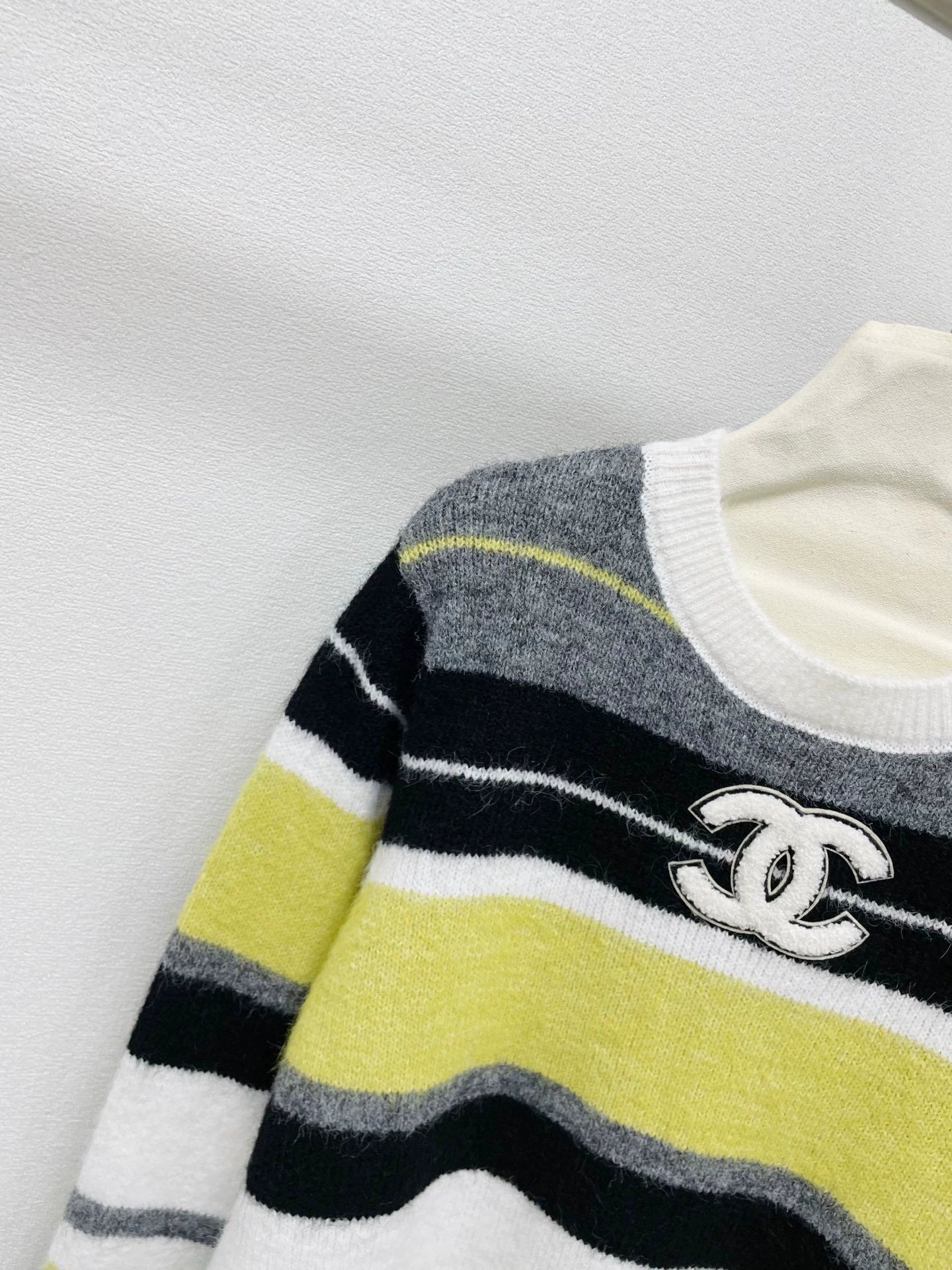 Contrasting striped sweater