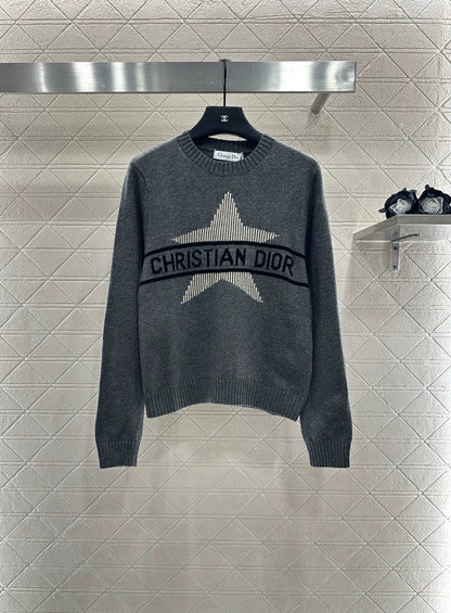 D 25 Crochet letter knitted sweater