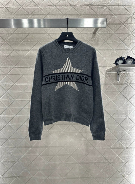 D 25 Crochet letter knitted sweater