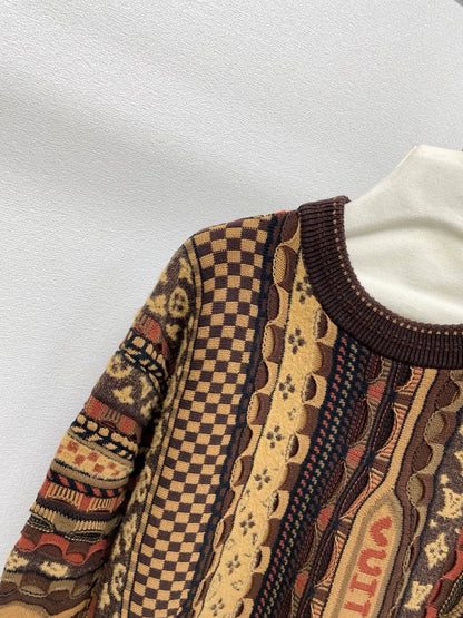 25fw Flower jacquard knitted sweater