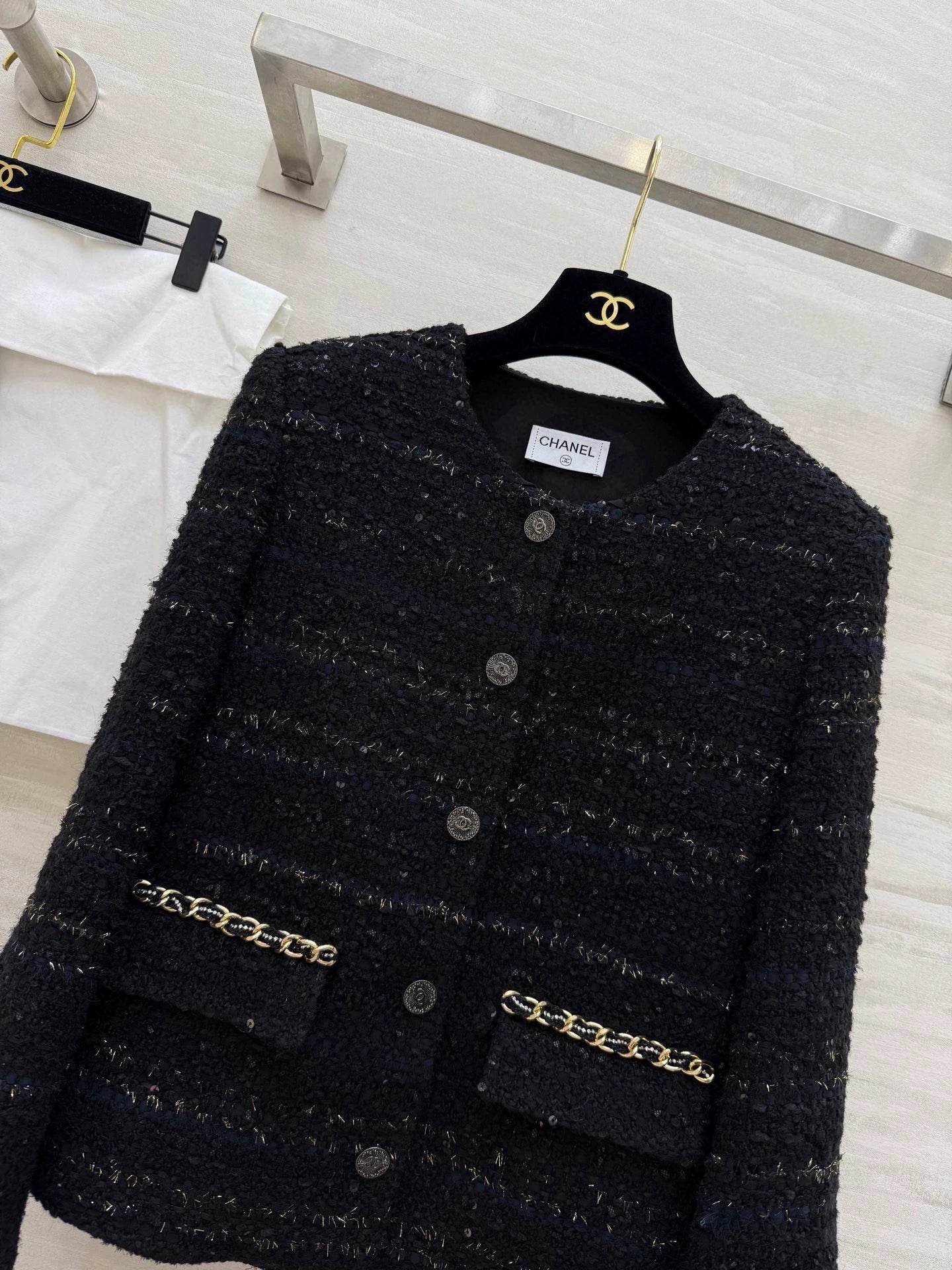 Knitted tweed jacket