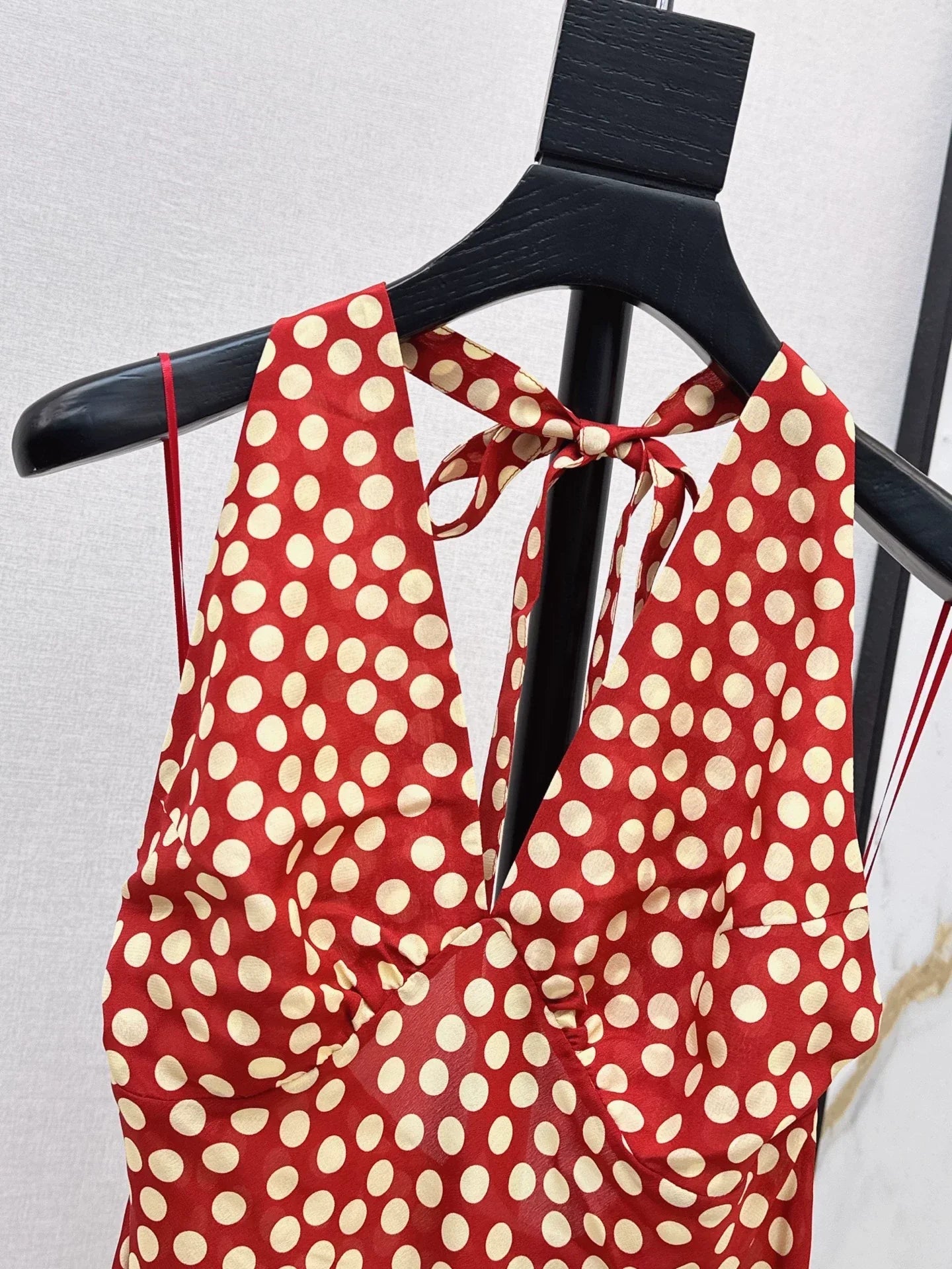25fw Red polka dot dress