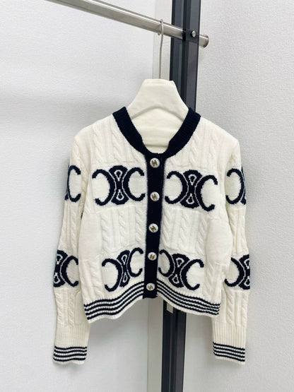 25fw Jacquard knitted cardigan