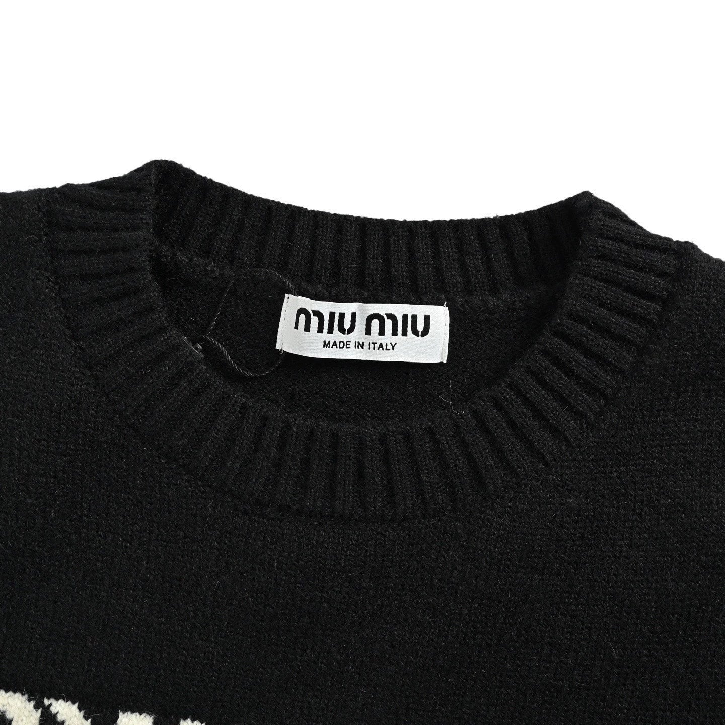 25fw Letter jacquard round neck sweater
