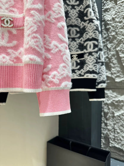 25fw Double C logo embroidered cardigan