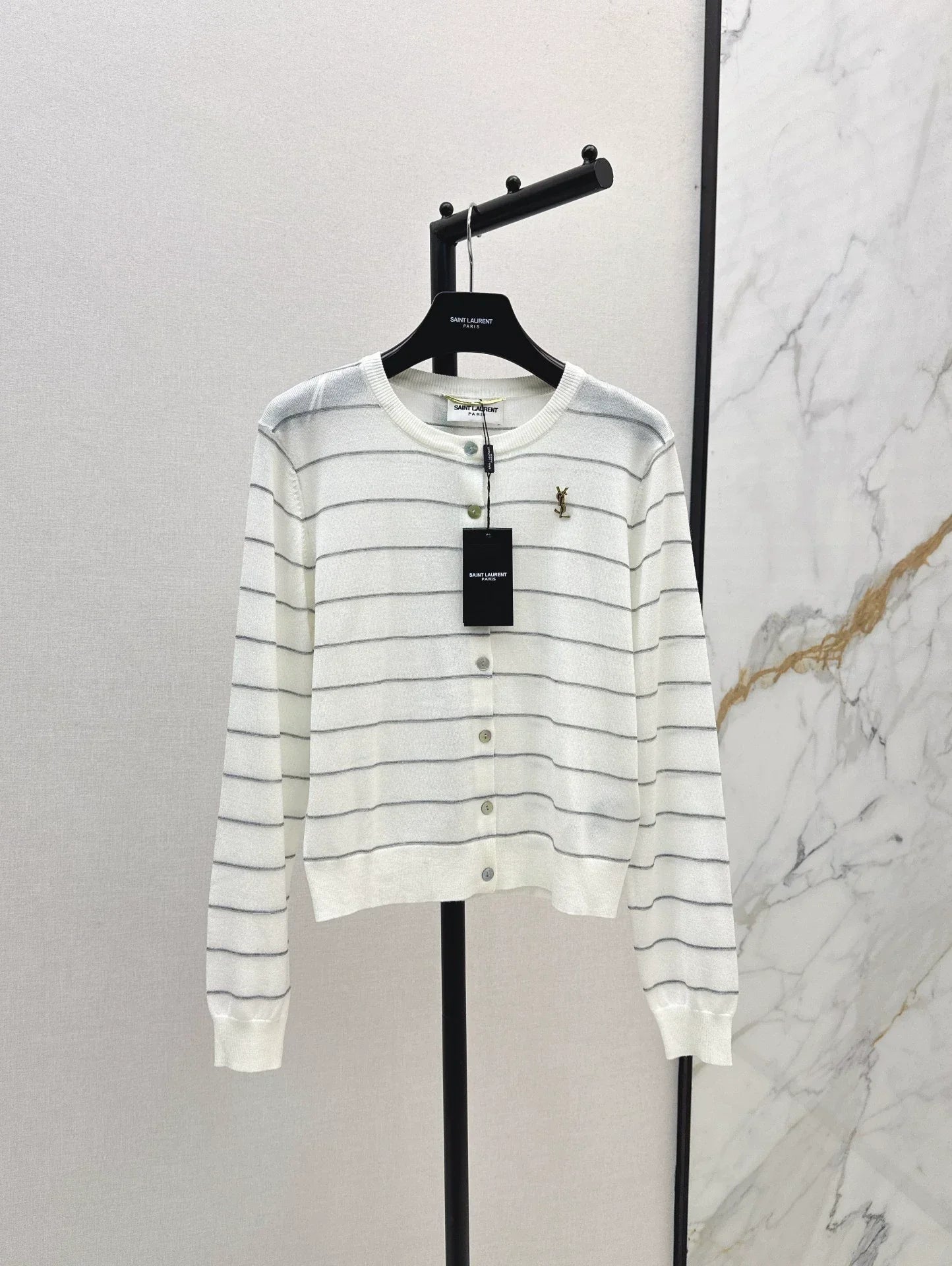 25fw Striped knitted cardigan