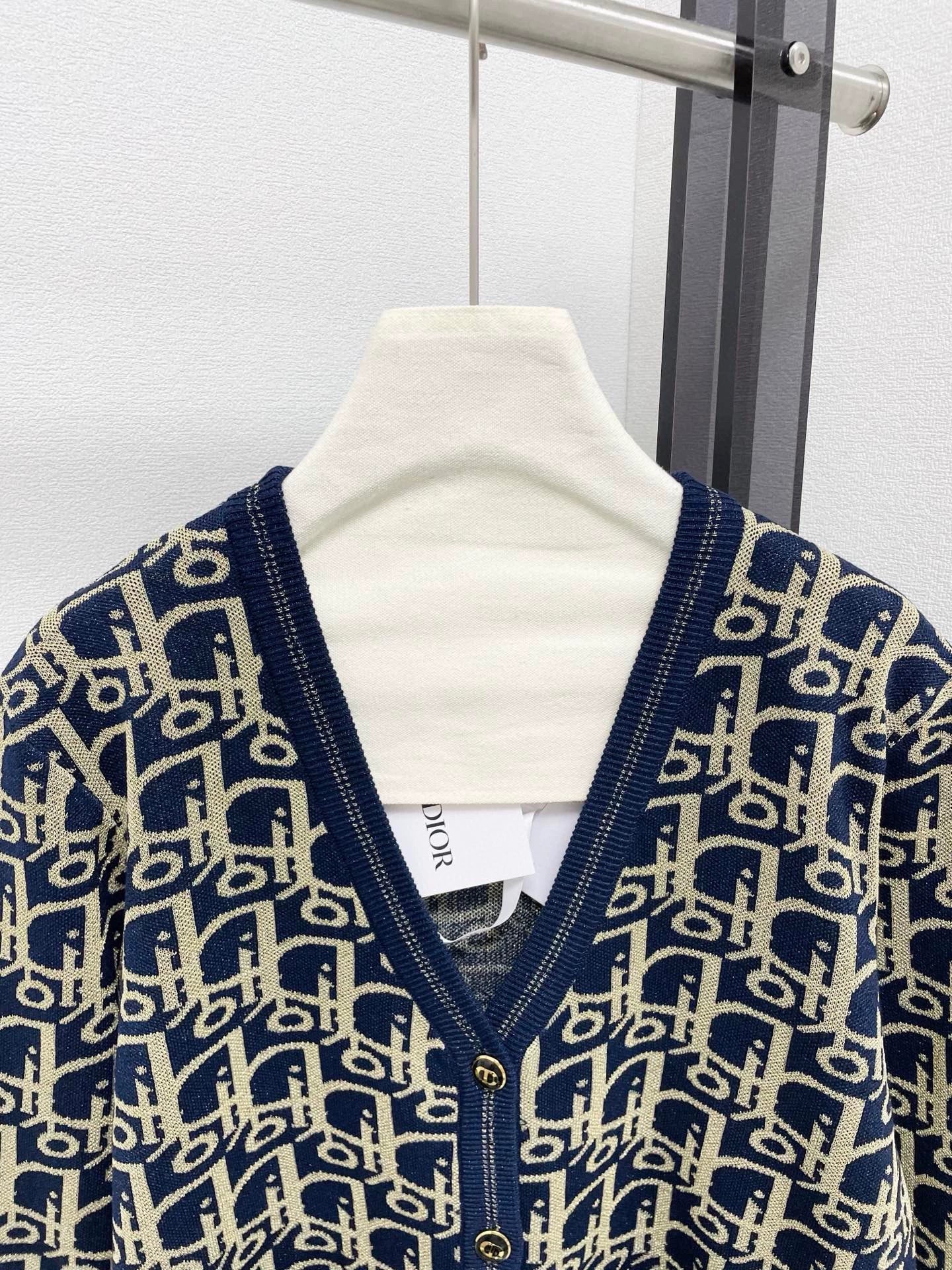 25fw Full printed logo knitted cardigan