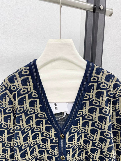 25fw Full printed logo knitted cardigan